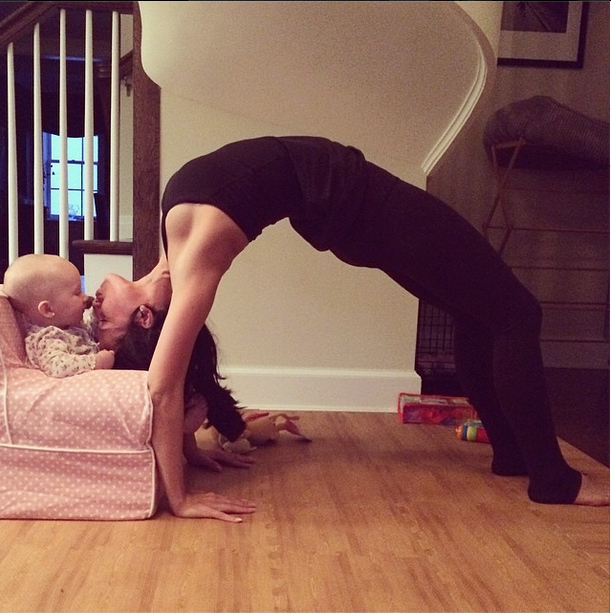 Totally against the principles of yoga, right? (Photo via instagram.com/hilariabaldwin)