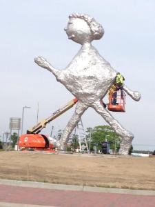 Westhampton's "Walking Figure" may be first grader's tin foil art project. (Photo: Facebook)
