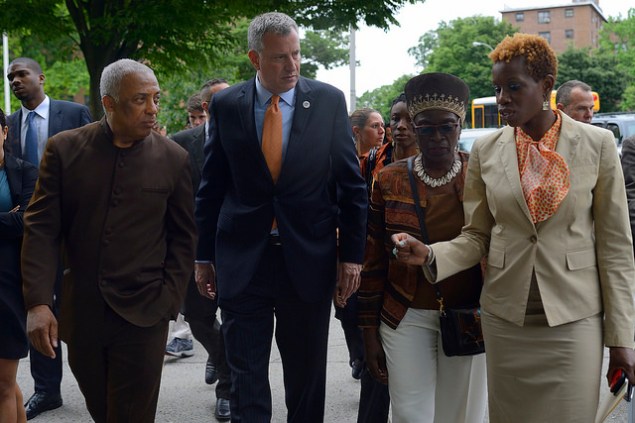 Mayor Bill de Blasio in East New York, Brooklyn today. (Photo: NYC Mayor's Office)