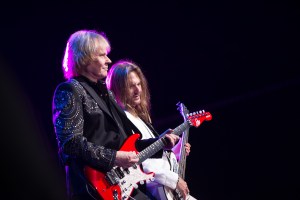 James "JY" Young and Chuck Panozzo of Styx. (Photo by Dave Kotinsky/Getty Images)