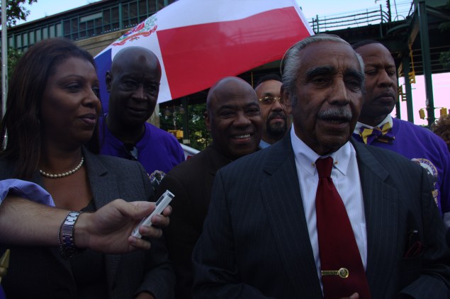 Congressman Rangel and Public Advocate Tish James at the last campaign stop in the Bronx. (Photo: Will Bredderman)