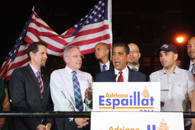 State Senator Adriano Espaillat on election night. (Photo: Ross Barkan)