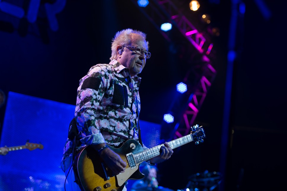 Mick Jones and Foreigner at the Prudential Center, Newark, New Jersey.  (Photo by Dave Kotinsky/Getty Images)