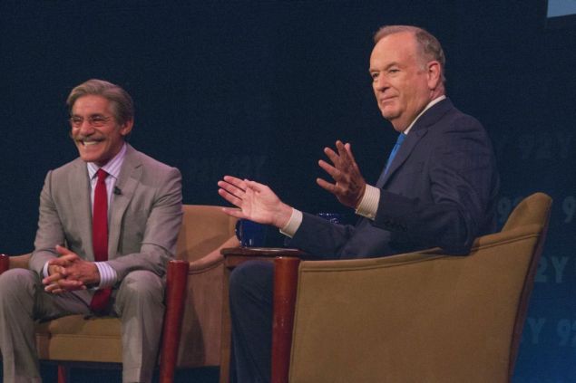 Geraldo Rivera, left, in conversation Bill O'Reilly at the 92nd Street Y on Wednesday. (Photo Joyce Culver)