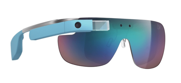 DVF's shield-style frames come as close to the edge of the nerd cliff without quite falling off of it. (Photo via Google Glass)