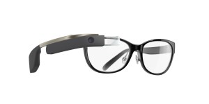 Shiny ink frames with a black Google Glass. (Photo via Marchon Eyewear)