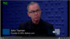 John Tayman resigned as CEO of Byliner, which he co-founded in 2011 (screencap Tech Crunch TV)