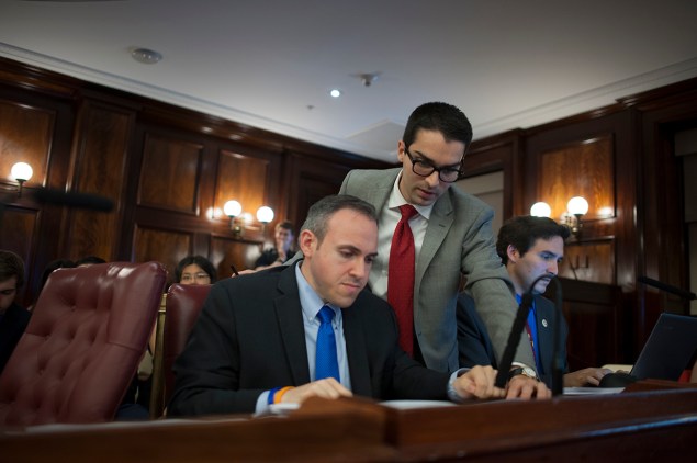 Council members Mark Treyger and Eric Ulrich. (Photo: William Alatrist for the New York City Council)