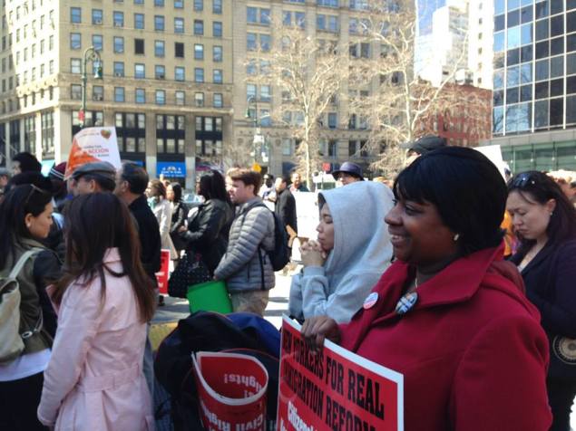 Ms. Mapp at an immigration reform rally earlier this year (Facebook).