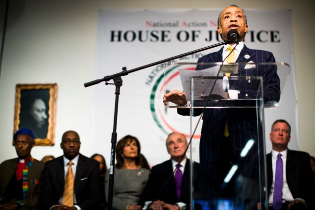 Police Commissioner Bill Bratton attending a Rev. Al Sharpton speech last year. (Photo: Christopher Gregory/Getty Images)