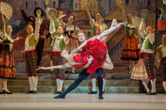 Kristina Kretova and Mikhail Lobukhin in Don Quixote. (Photographs by Stephanie Berger/for Lincoln Center)