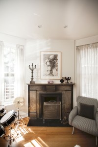 A bedroom fireplace. (Photo by Emily Assiran)