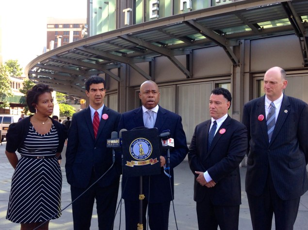 Eric Adams at the LIRR Atlantic Avenue Station. (Photo:Paula Duran)