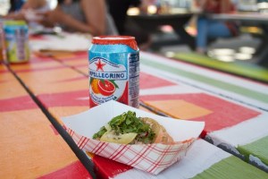 Cornmeal crostini sopes by Andrew Field of local staple Rockaway Taco. (photo by Daniel Cole)