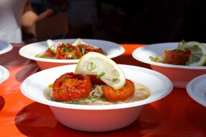 Summer chilled lemon shio dashi ramen by Ivan Orkin of Ivan Ramen. (photo by Daniel Cole)