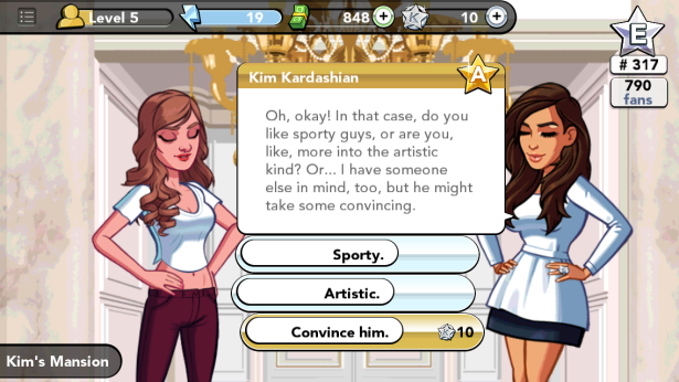 Just hanging out with Kim. (Photo via Kim Kardashian: Hollywood)