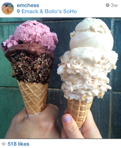 Emack & Bolio's is one of many New York ice cream shops that has become trendy this summer because of photogenic cones. (Photo by Emily Chestler)