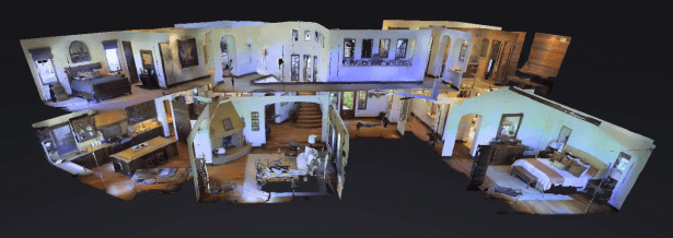 Matterport's renderings are intricate — you can zoom in to a high-res, photorealistic level of detail. (Screengrab via Matterport)