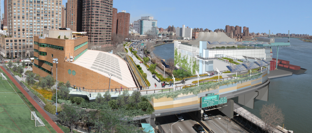 Artist rendering of proposed walkway and park. (Photo by Michael Singer Studio)