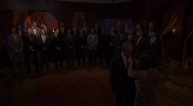 They don't have the audio, but footage shows Andrew clearly whispered something to J.J. as Ron accepted his rose. 