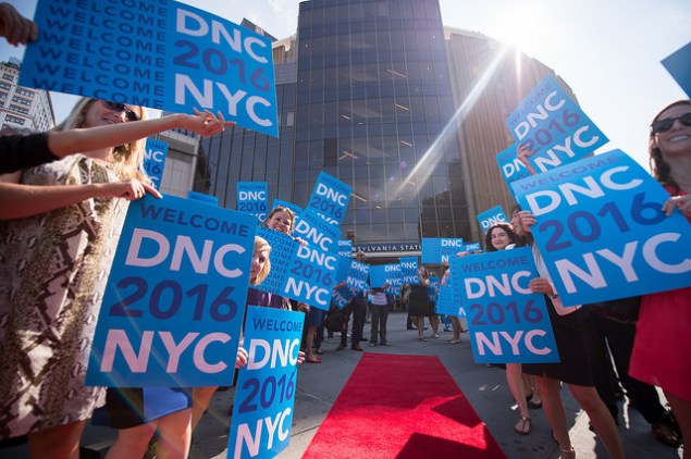 A scene from the DNC committee arriving in New York City. (Photo: NYC Mayor's Office)