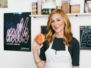 Tosi with her delectable new creation. (Estee Lauder)
