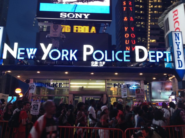Protesters marched up Broadway from Union Square to Times Square against police brutality. (Photo by Emma Hernandez)