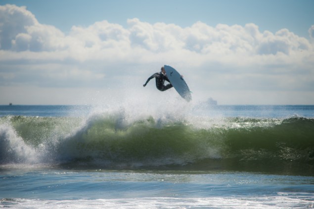 Michael Kololyan surfing Photo via Andreea Waters; NY Surfing Buddies)