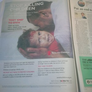 A Save the Children advertisement published in July in The Sunday Times.