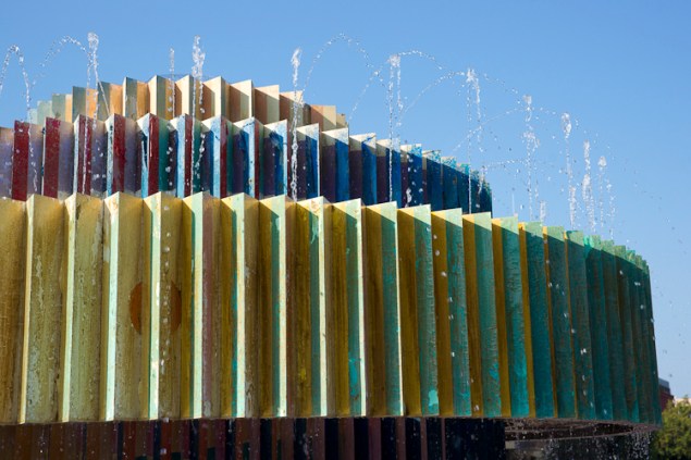 Yaacov Agam's "Fire and Water Fountain" is a main attraction in Tel Aviv. (Photo credit: Neenah/Flickr)