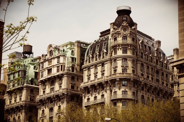 The Ansonia's famous turret stands out on Broadway.