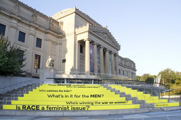 Suzanne Lacy's Between the Door and the Street at the Brooklyn Museum. (Photo courtesy the Brooklyn Museum)