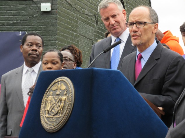 Secretary of Labor Thomas Perez today (Photo: Will Bredderman).