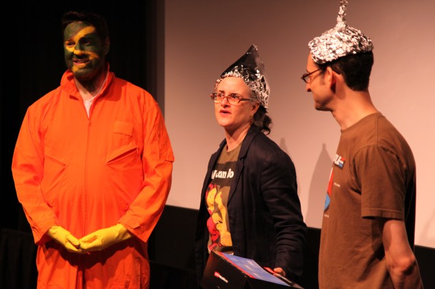 Kevin Maher with producers M. Sweeney Lawless and Jay Stern at one of his shows. (Photo: Matt Glasson)