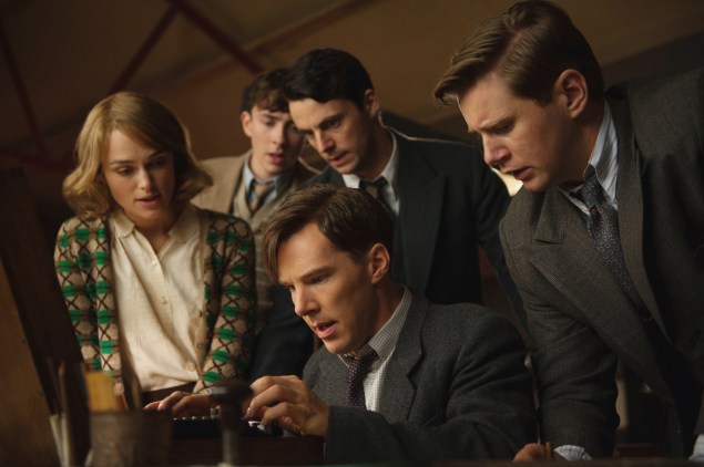 The Imitation Game features a superb Benedict Cumberbatch, center, that British upstart with the impossible name, as the mathematician Alan Turing. 