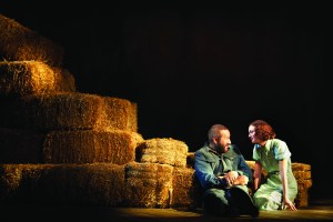 Mr. O'Down and Ms. Meester in a scene from Of Mice and Men.