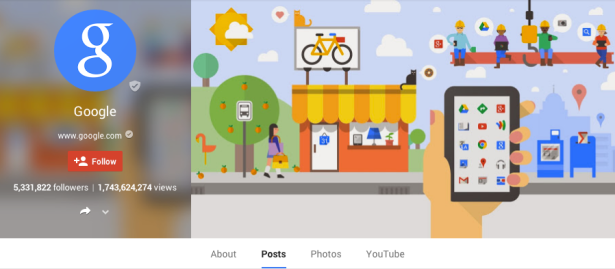 Google's own Google Plus page. (Google Plus)