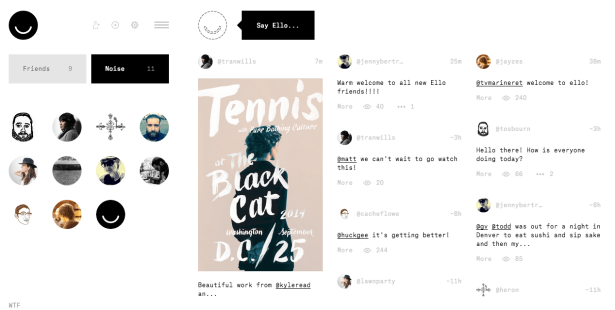 Viewing Ello in Noise mode. (Screengrab via Ello)
