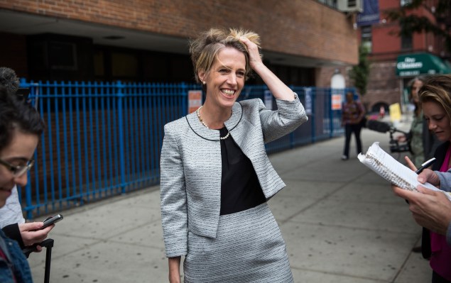 Zephyr Teachout this morning. (Photo by Andrew Burton/Getty Images)