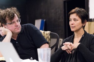Ms. Shapiro and Mr. Lonergan at a This Is Our Youth rehearsal.