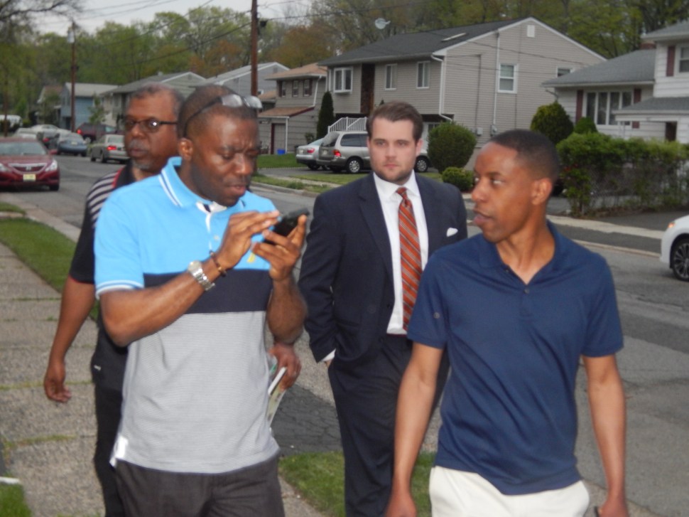 From left: Sam Bishop, Azuka, Democratic Party operative Michael Makarski, and Holley.