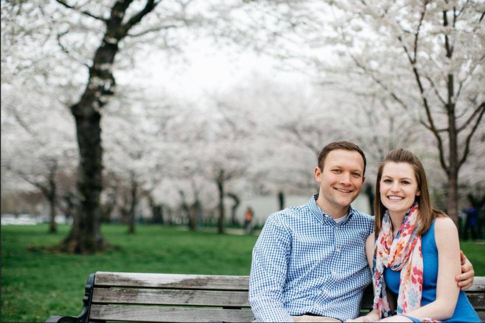 Snugglebunny Jon Kohan pictured amid the cherry blossoms in DC with some lucky lady (Facebook).