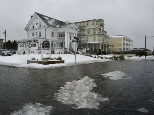 The flooding on Beach Avenue in Cape May on Saturday