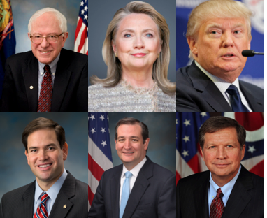 The remaining presidential candidates on March 15, 2016.