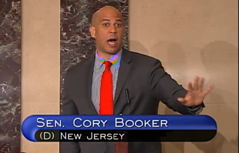 Booker on the Senate floor.
