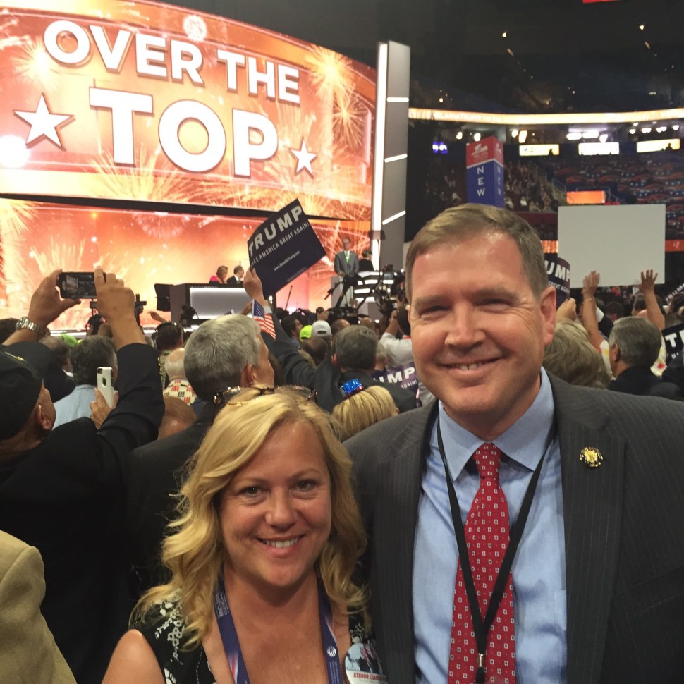 Senator Mike Doherty and his wife at the 2016 RNC.