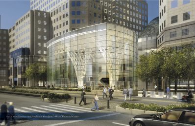 pavilion rendering Brookfield's Heart of Glass: Developer Fetes New Glass Pavilion at World Financial Center