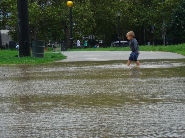 A flooded McCarren Park (Credit: www.heresgreenpoint.com)