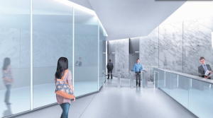 Renderings of the new lobby at 60 Madison Avenue. 