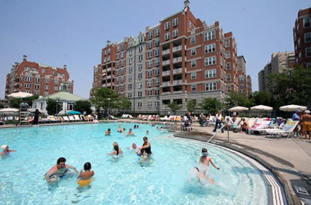 Residents enjoy the swimming pool at the Oceana Condominium & Club. (Credit: NY Daily News) 